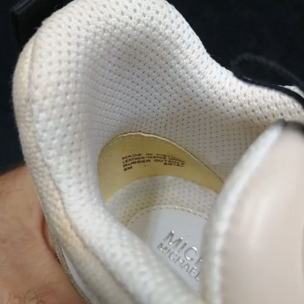 Michael Kors Chunky White/black Fashion Sneakers Women's Size6M Dual lace #SG19J